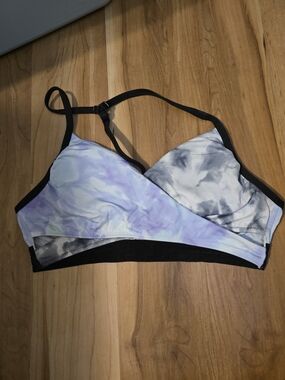 PINK Victoria's Secret Tie-Dye Wireless Bralette in Blue, Gray & Black Trim